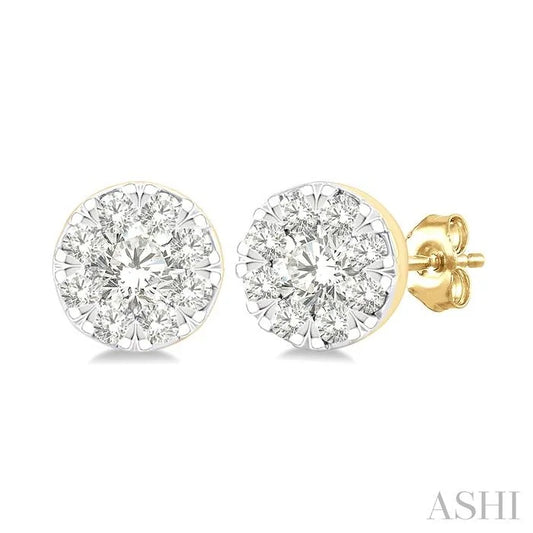 Round Shape Lovebright Petite Diamond Stud Earrings