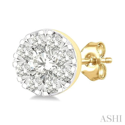 Round Shape Lovebright Petite Diamond Stud Earrings