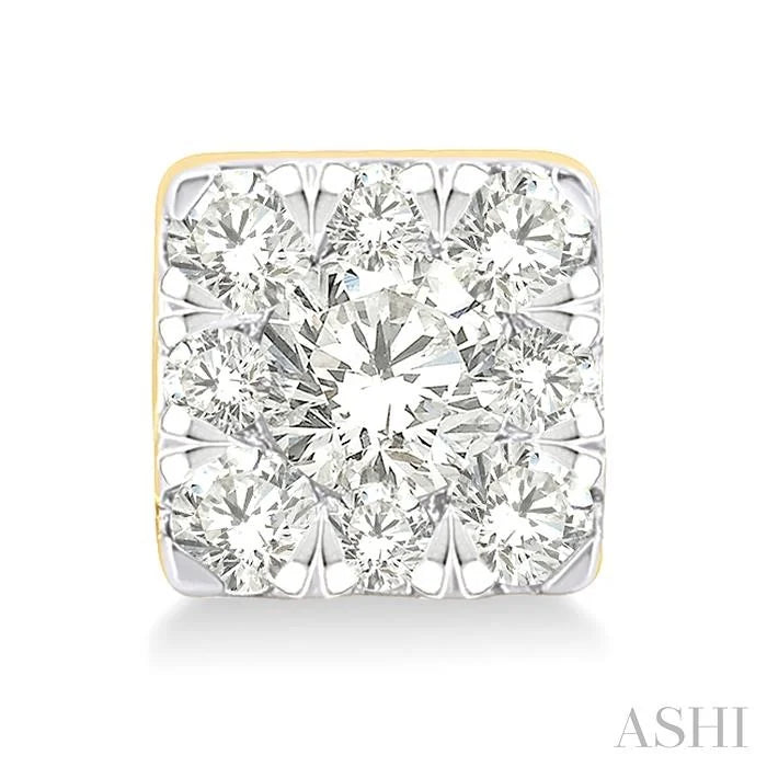 Princess Shape Lovebright Petite Diamond Fashion Earrings
