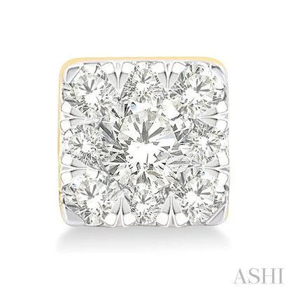 Princess Shape Lovebright Petite Diamond Fashion Earrings