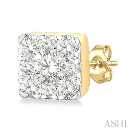 Princess Shape Lovebright Petite Diamond Fashion Earrings