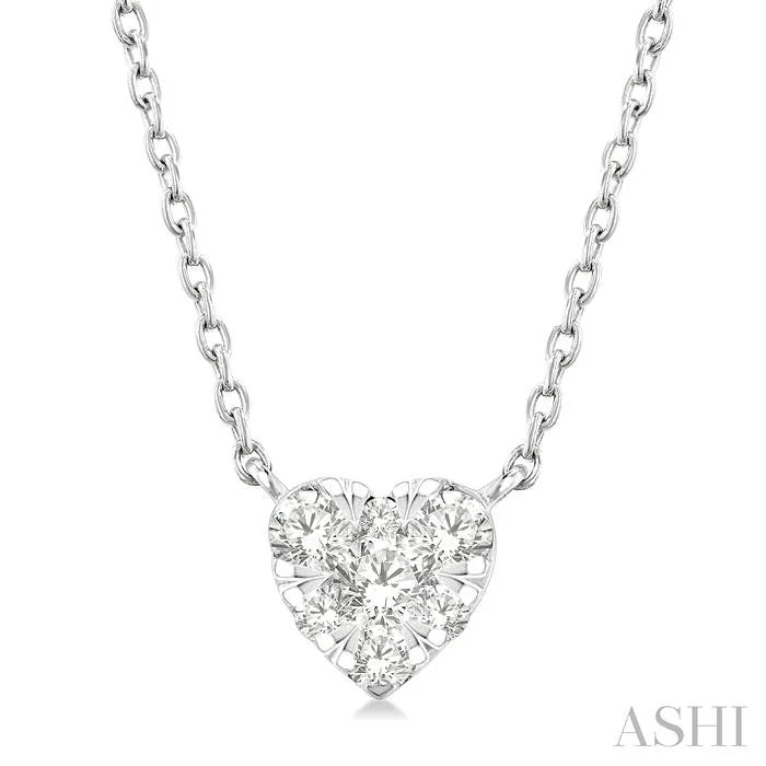 Heart Shape Lovebright Petite Diamond Solitaire Pendant