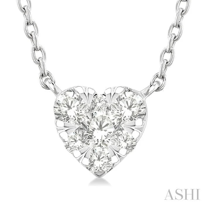 Heart Shape Lovebright Petite Diamond Solitaire Pendant