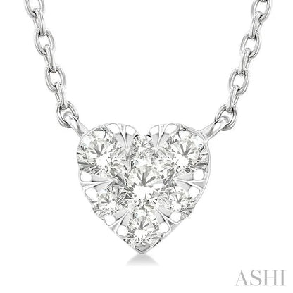 Heart Shape Lovebright Petite Diamond Solitaire Pendant