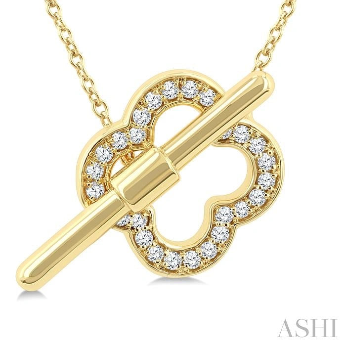 Clover Toggle Petite Diamond Fashion Necklace