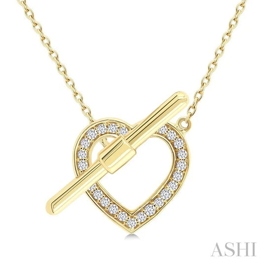 Heart Toggle Petite Diamond Fashion Necklace