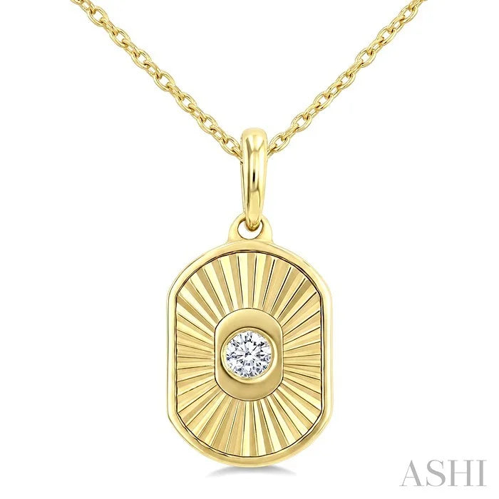 Rectangular Shape Fluted Diamond Fashion Pendant