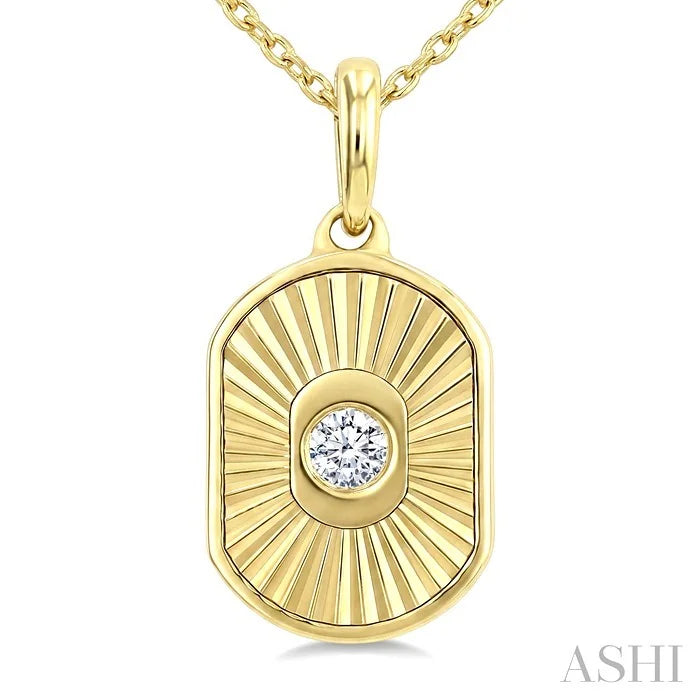 Rectangular Shape Fluted Diamond Fashion Pendant