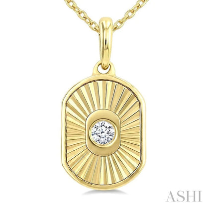 Rectangular Shape Fluted Diamond Fashion Pendant