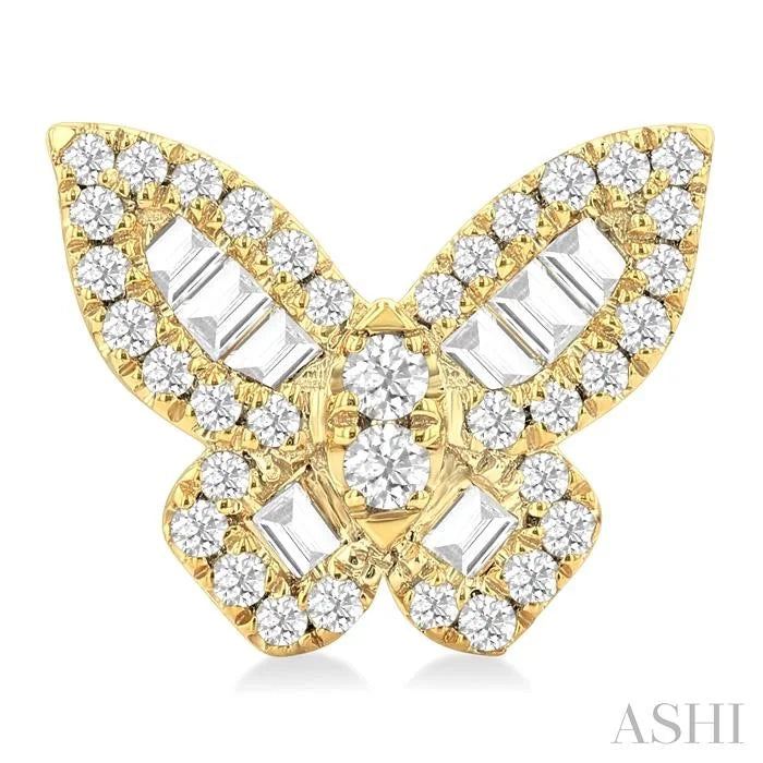 Butterfly Petite Baguette Diamond Fashion Earrings