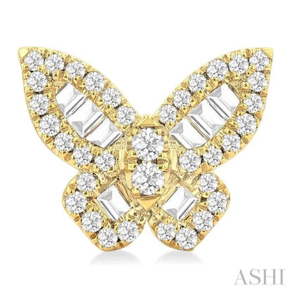 Butterfly Petite Baguette Diamond Fashion Earrings