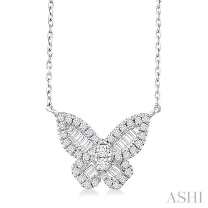 Butterfly Petite Baguette Diamond Fashion Pendant