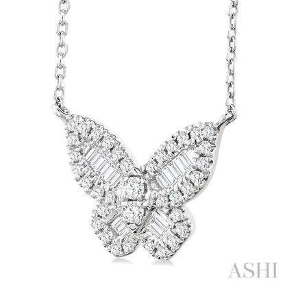 Butterfly Petite Baguette Diamond Fashion Pendant