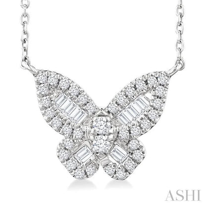 Butterfly Petite Baguette Diamond Fashion Pendant