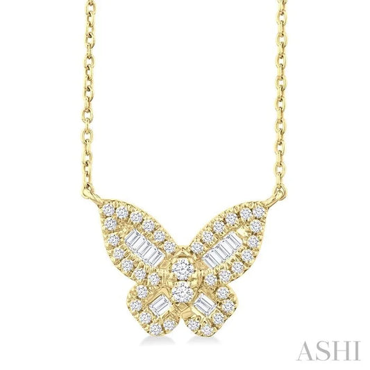 Butterfly Petite Baguette Diamond Fashion Pendant