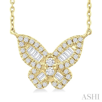 Butterfly Petite Baguette Diamond Fashion Pendant