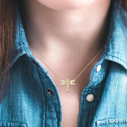 Dragonfly Petite Diamond Fashion Pendant