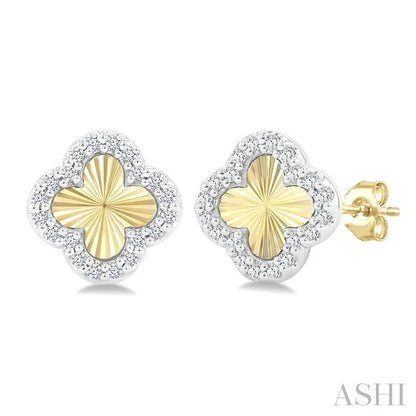 Clover Fluted Petite Diamond Fashion Earrings