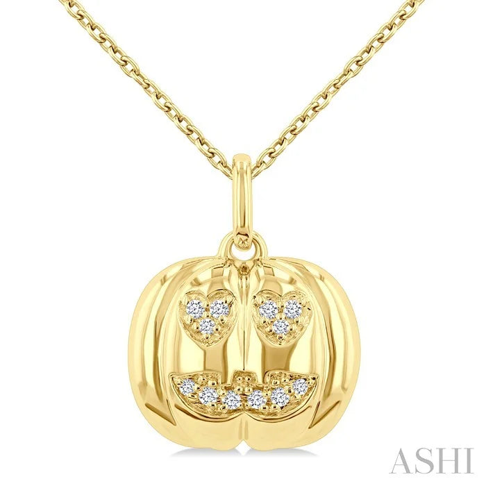 Pumpkin Petite Diamond Fashion Pendant