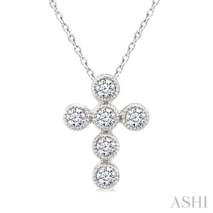 Cross Bezel Set Petite Diamond Fashion Pendant