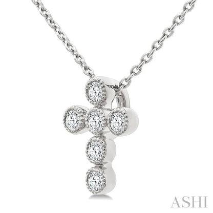 Cross Bezel Set Petite Diamond Fashion Pendant