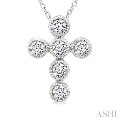 Cross Bezel Set Petite Diamond Fashion Pendant