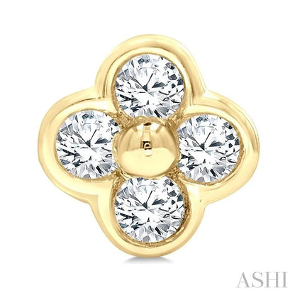 Clover Bezel Petite Diamond Fashion Earrings