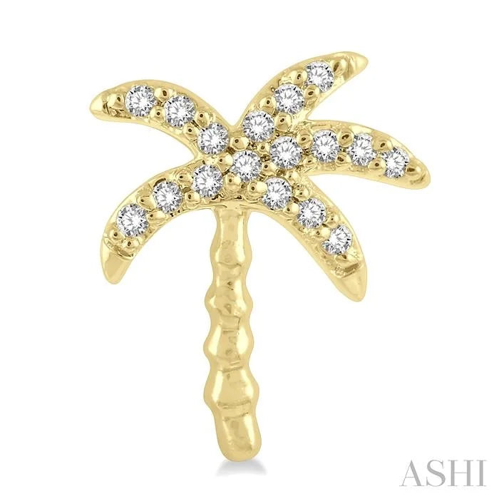 Palm Tree Petite Diamond Fashion Earrings