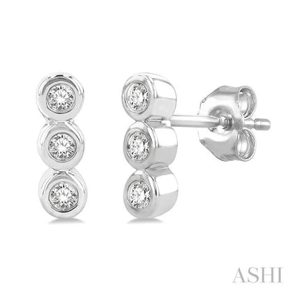 Bezel Set Petite Diamond Fashion Earrings