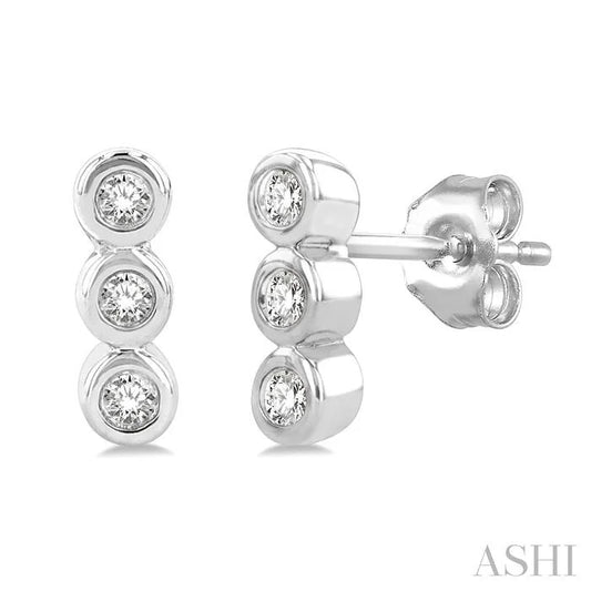 Bezel Set Petite Diamond Fashion Earrings