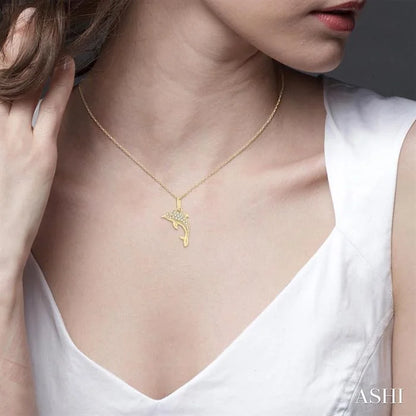 Dolphin Petite Diamond Fashion Pendant