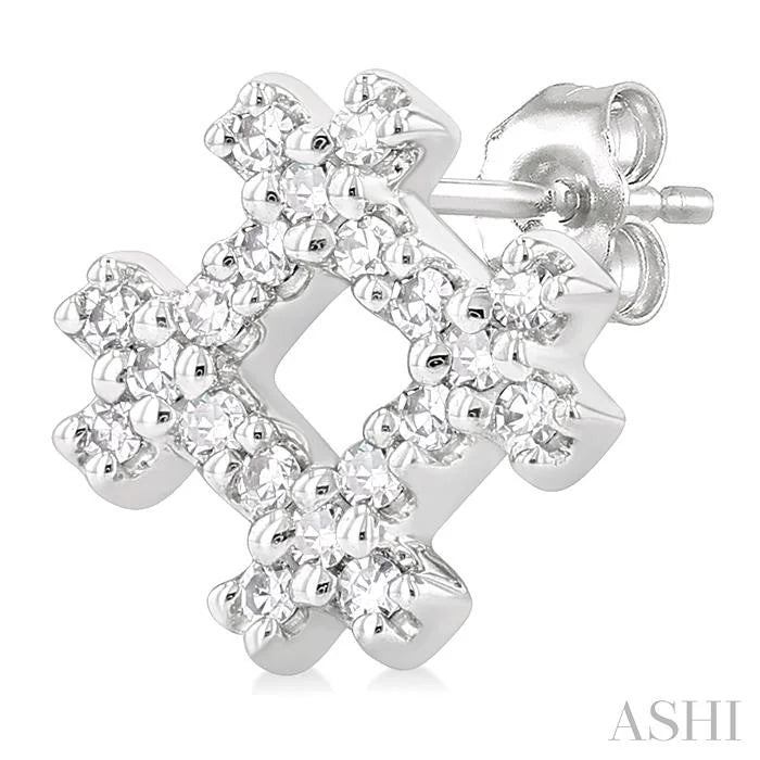 Hashtag Petite Diamond Fashion Earrings