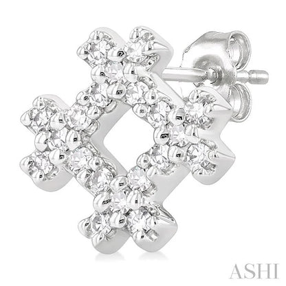 Hashtag Petite Diamond Fashion Earrings