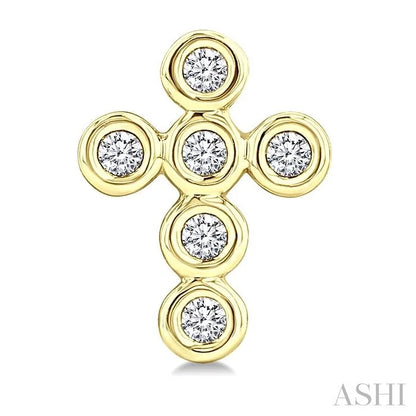 Cross Bezel Set Petite Diamond Fashion Earrings