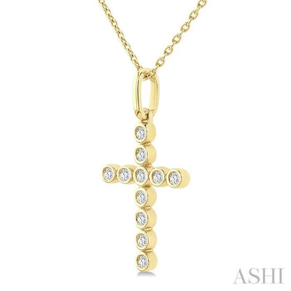 Cross Bezel Set Petite Diamond Fashion Pendant