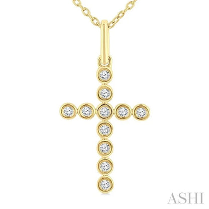 Cross Bezel Set Petite Diamond Fashion Pendant