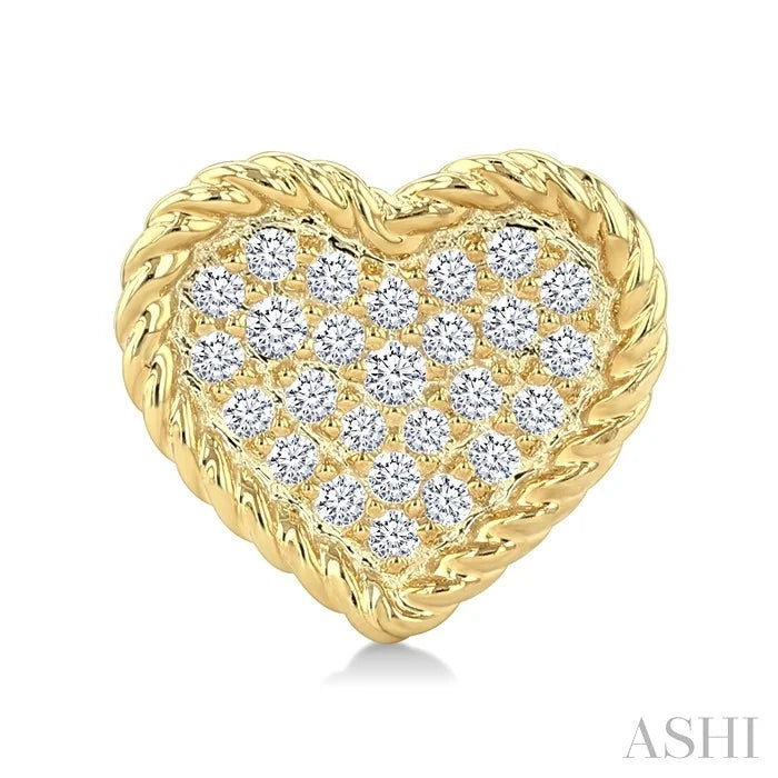 Pave-Set Heart Shape Rope Diamond Fashion Earrings