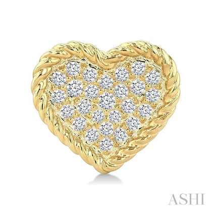 Pave-Set Heart Shape Rope Diamond Fashion Earrings