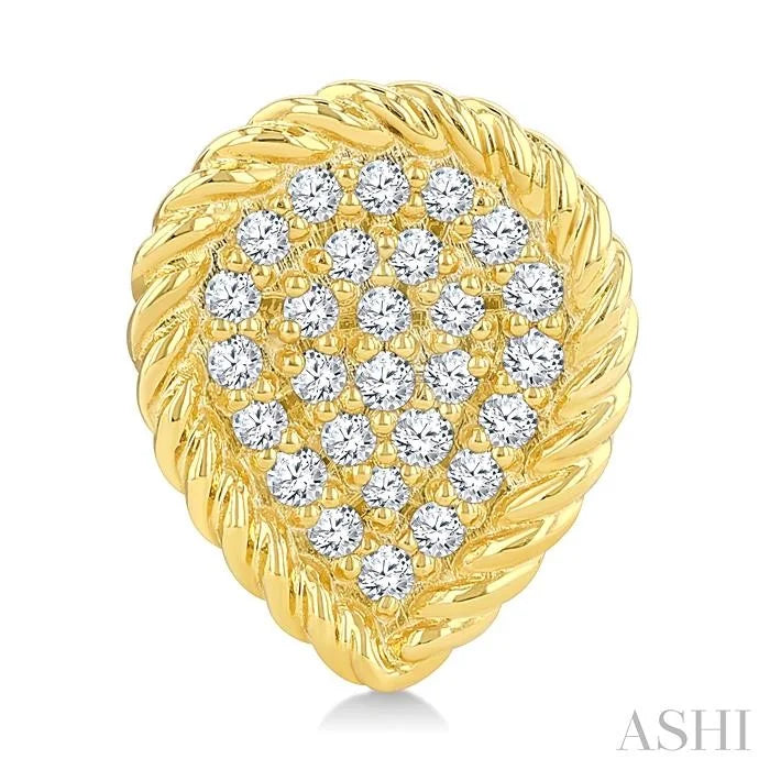 Pave-Set Pear Shape Rope Diamond Fashion Earrings