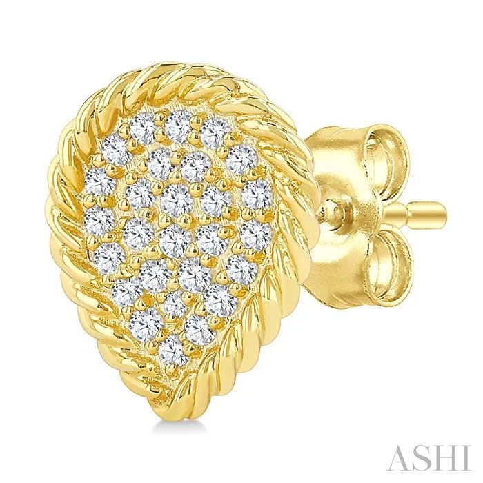 Pave-Set Pear Shape Rope Diamond Fashion Earrings