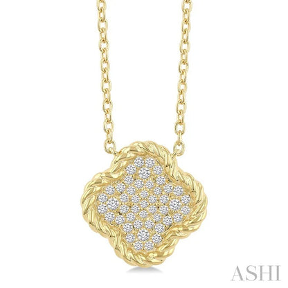 Pave-Set Clover Rope Diamond Fashion Pendant