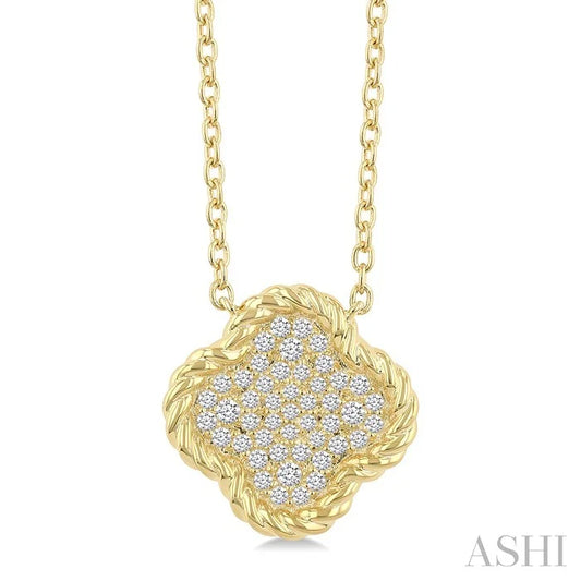 Pave-Set Clover Rope Diamond Fashion Pendant