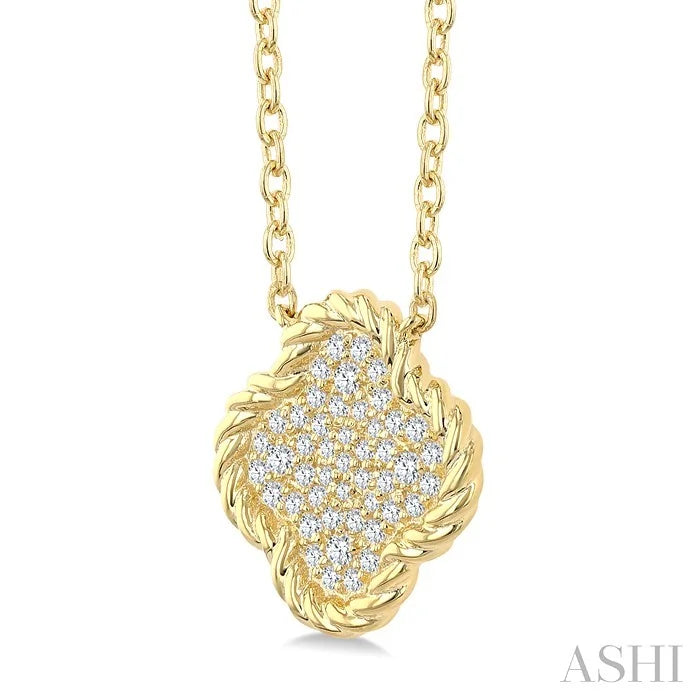 Pave-Set Clover Rope Diamond Fashion Pendant