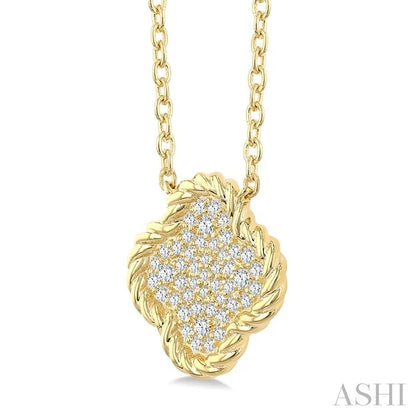 Pave-Set Clover Rope Diamond Fashion Pendant