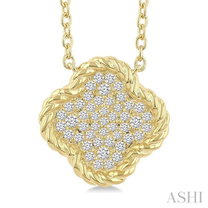 Pave-Set Clover Rope Diamond Fashion Pendant