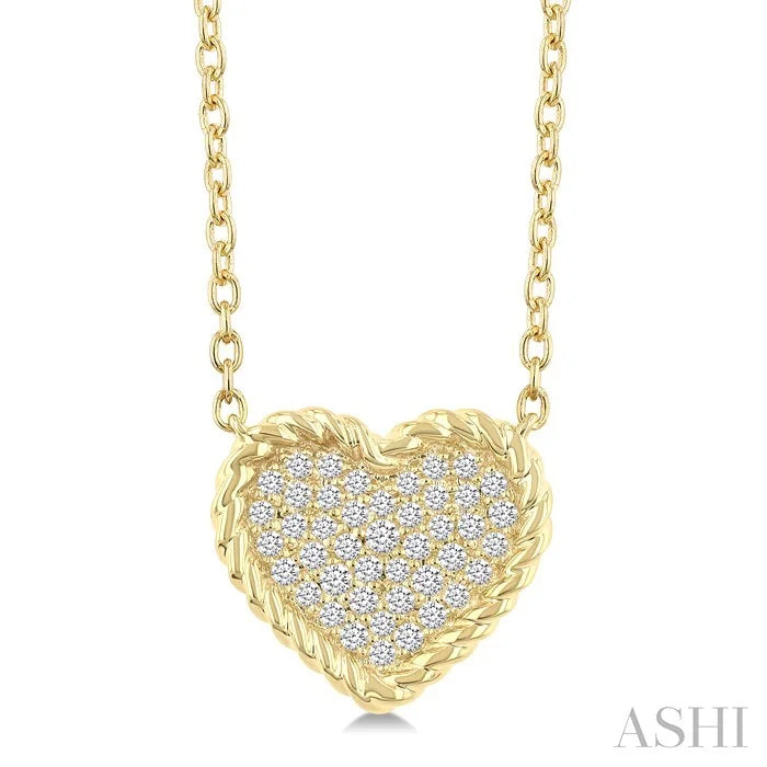 Pave-Set Heart Shape Rope Diamond Fashion Pendant