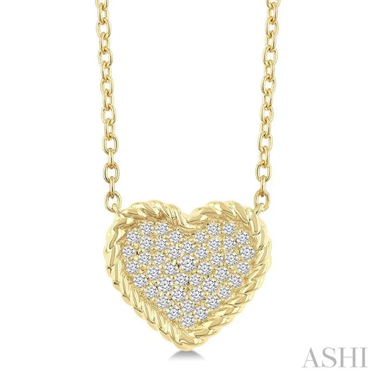 Pave-Set Heart Shape Rope Diamond Fashion Pendant