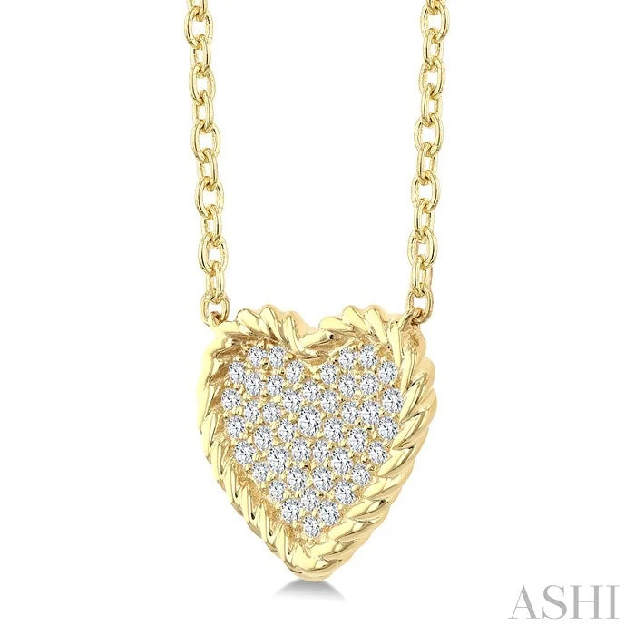 Pave-Set Heart Shape Rope Diamond Fashion Pendant