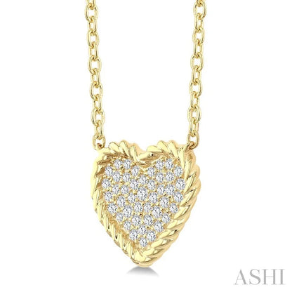 Pave-Set Heart Shape Rope Diamond Fashion Pendant