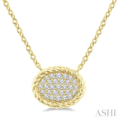 Pave-Set Oval Shape Rope Diamond Fashion Pendant
